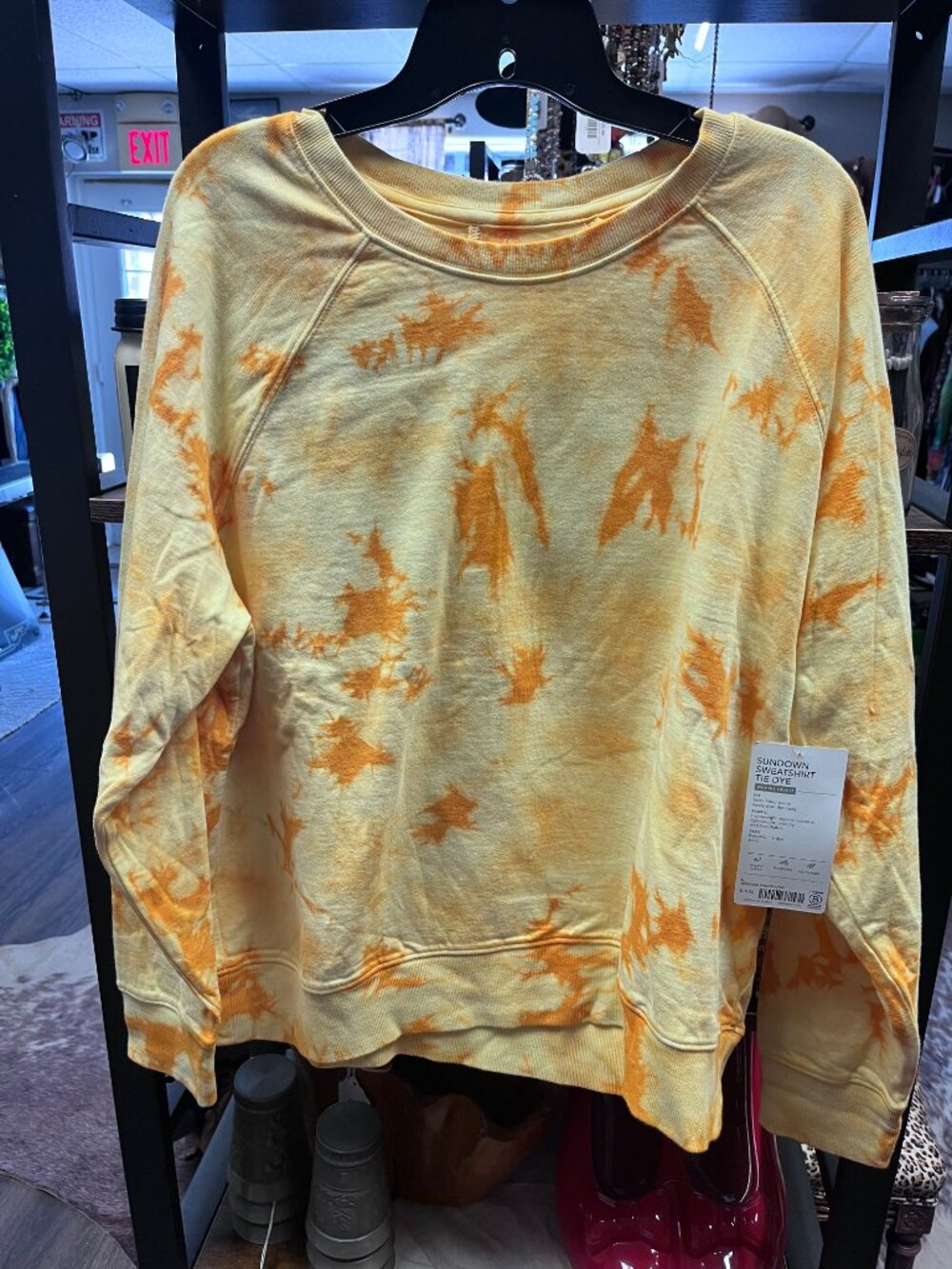 NWT Athleta Sundown Tie Dye Organic Cotton Sweatshirt Women's Large